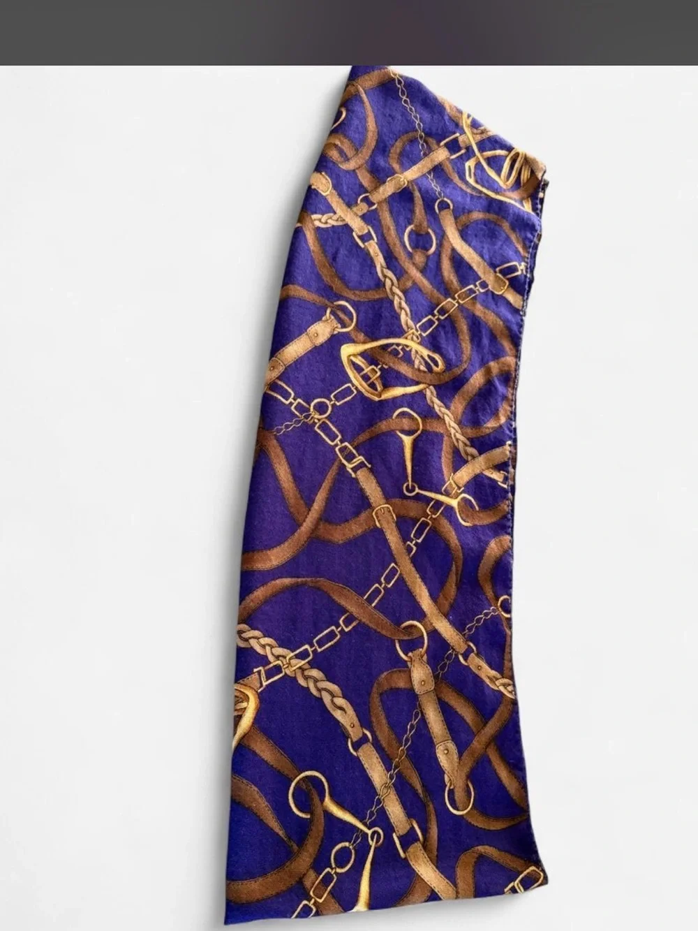 Purple and Gold Chain-Print Scarf